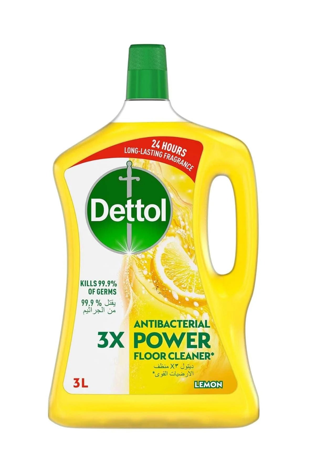 Dettol Antibacterial Power Floor Cleaner 3x Lemon 3L '6295120042014