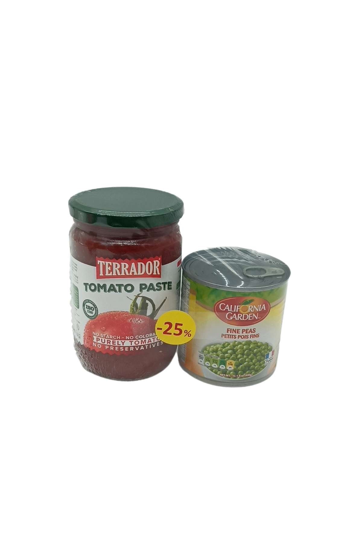 Terrador Tomato Paste 650g + California Garden Fine Peas 400g (-25%)