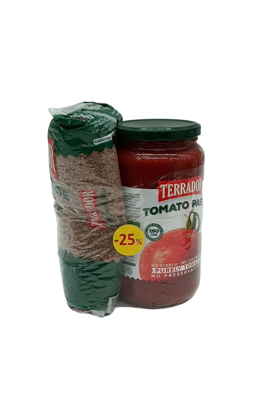 Terrador Tomato Paste 1050g + Terrador Brown Coarse Bulgur 900 (-25%)